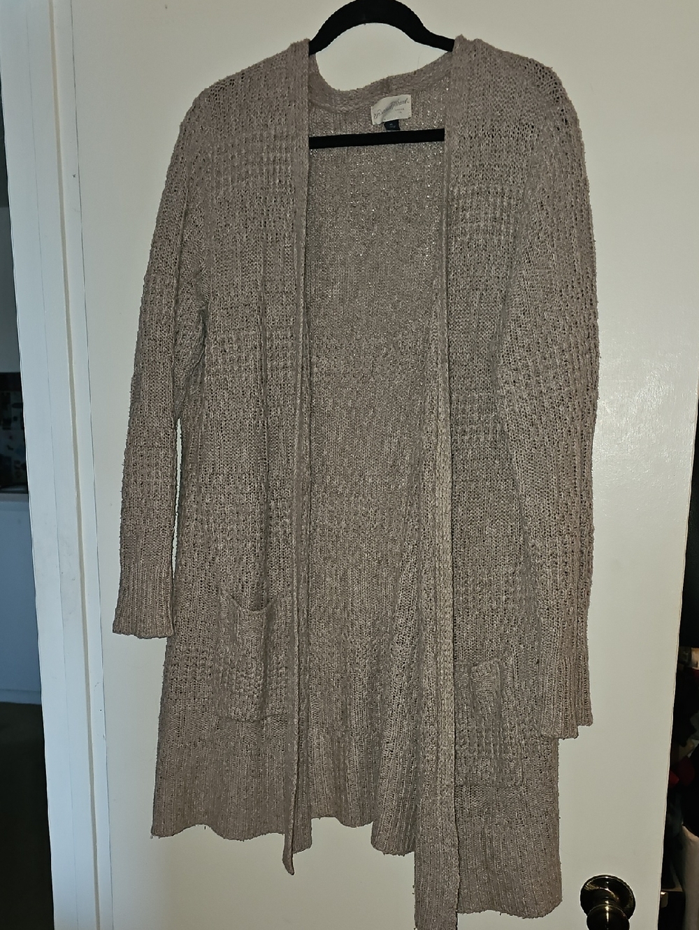 Universal Thread Taupe Open-Front Longline Cardigan